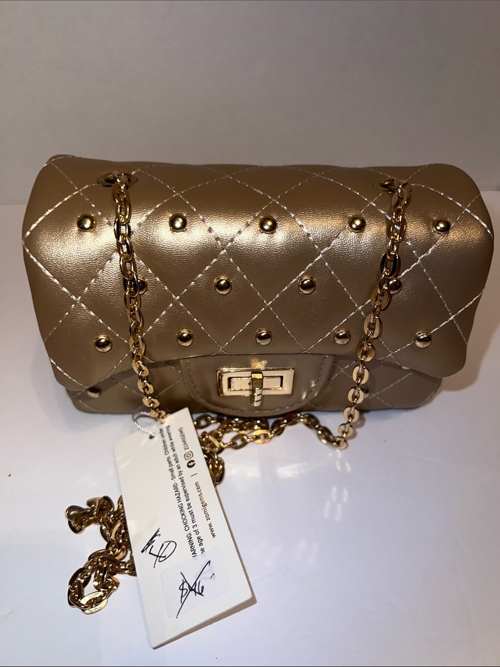 NWT Gold Kids Purse with Gold Chain​